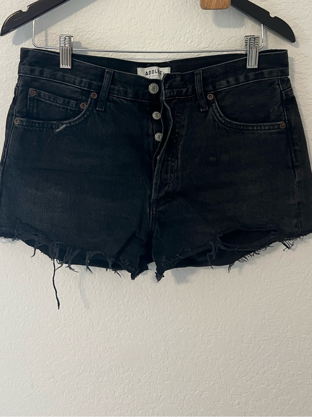 Agolde Parker Black Jean Shorts